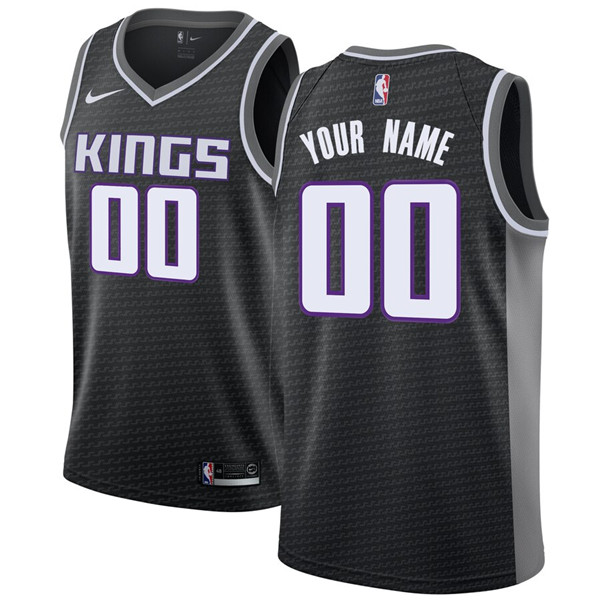 Men's Sacramento Kings Active Player Black Custom Stitched NBA Jersey